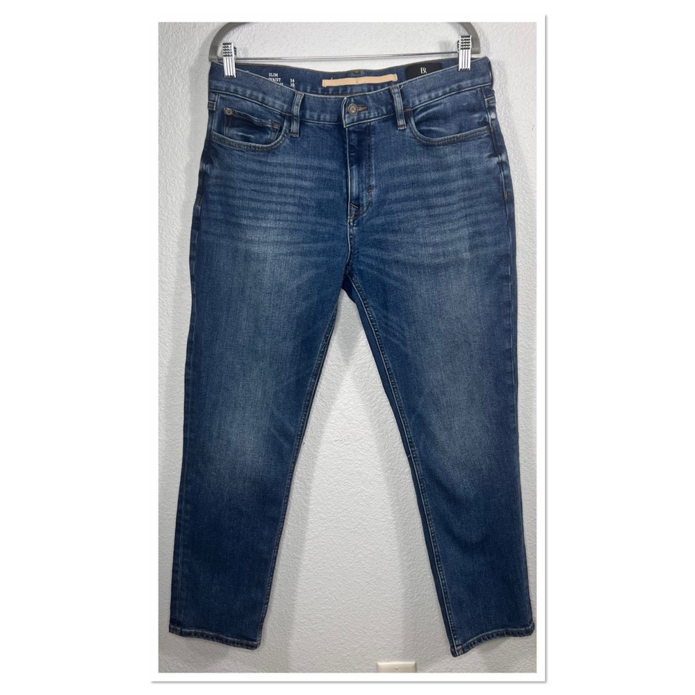 BR Banana Slim Straight Blue Jeans Sz 34